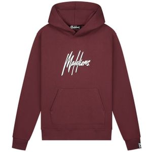 Malelions Duo Essentials Hoodie - Burgundy/White