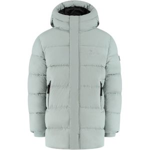 Malelions Kids Mid Length Puffer Jacket - Aqua Grey 6-116