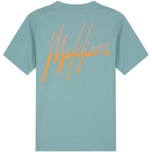 Malelions Split Slim T-Shirt - Dusty Turquoise/Taupe S