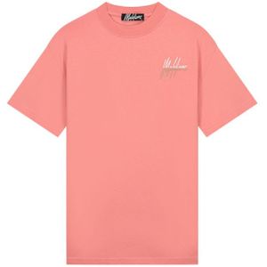 Malelions Split T-Shirt - Light Coral/Sand XXL