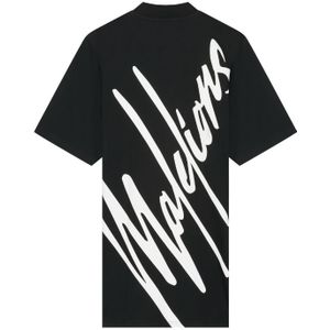 Malelions Women Firma T-Shirt Dress - Black/Off White XXS