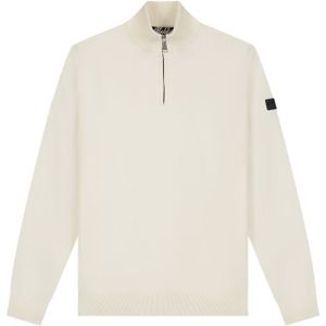 Malelions Knitted Quarter Zip - Off white S