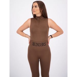 Reinders Turtleneck Short Sleeves Zipper Body - Dark Brown XXS