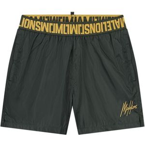 Malelions Venetian Swim Shorts - Dark Green/Gold