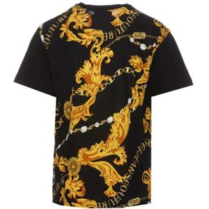 Men Contour Chain T-Shirt - Black/Gold S