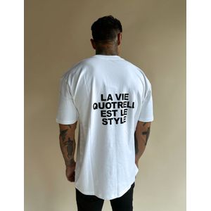 Quotrell La Vie T-Shirt - White/Black M