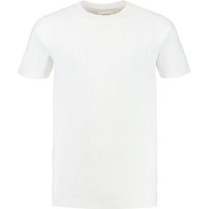 Pure Path Striped Knitwear T-Shirt - Off White