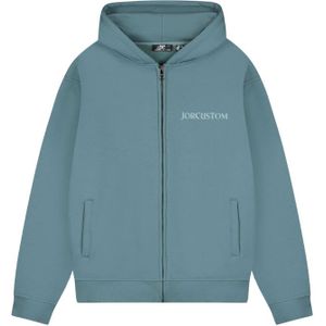 JorCustom Ribbon Fleece Zipped Hoodie - Ocean Blue XS