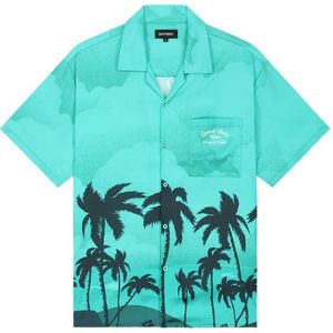 Quotrell Kailua Shirt - Turquoise/White XS