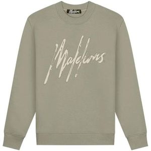 Malelions Destroyed Signature Sweater - Light Sage