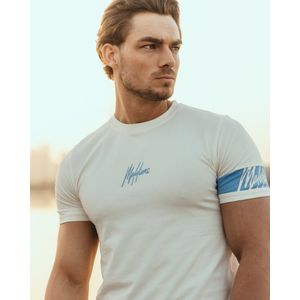 Malelions Captain T-Shirt - Off-White/Vista Blue XS
