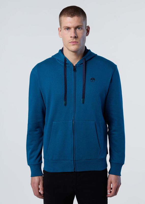 North Sails - Hoodie Full Zip 691260 - Heren - Blauw - Katoen