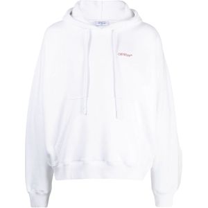 Scratch Tab - Gebroken Witte Skate-fit Hoodie - 100% Katoen - Lange Mouwen