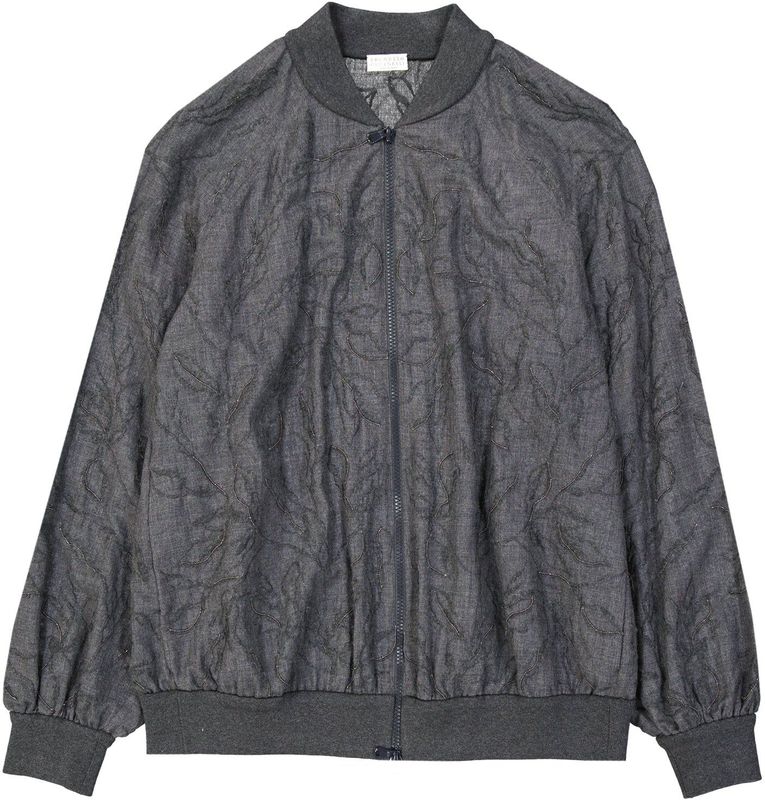 Brunello Cucinelli - Grijze Wollen Jas - Dames - Aw 23