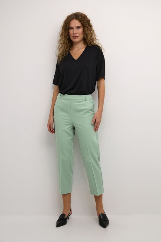 Kaffe - Pantalon 'Sakura' - Pastelgroen - 7/8 lengte - High waist