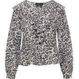 faina Blouse  grijs / wit