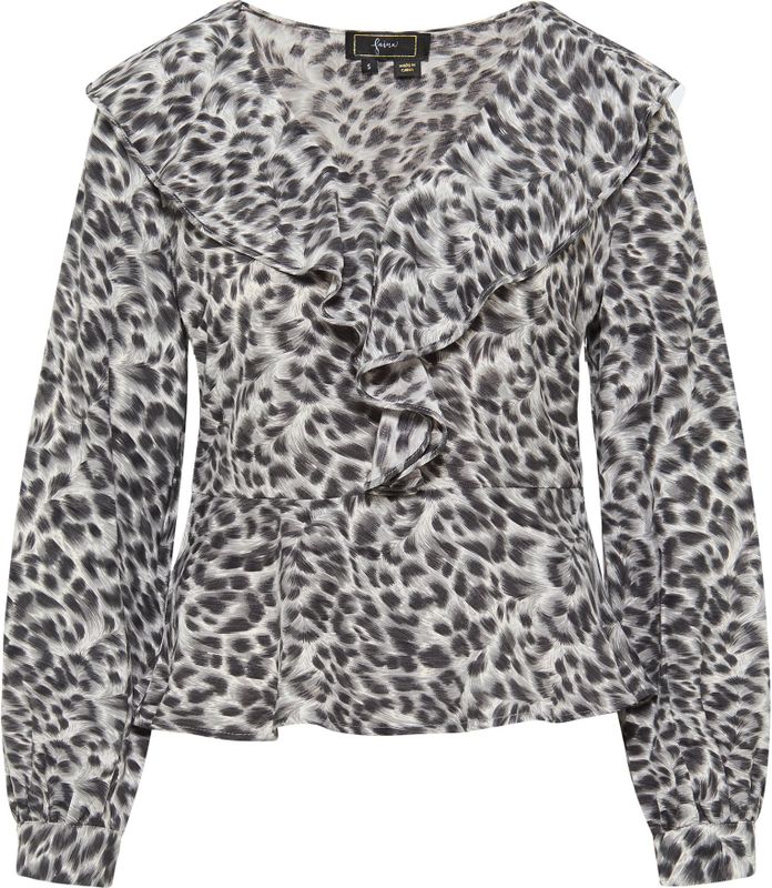 faina Blouse  grijs / wit