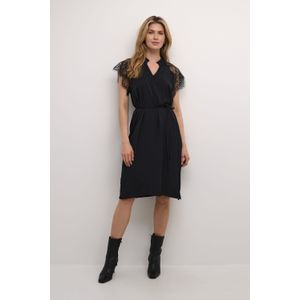 Cream - Crnola Lace Dress - Kanten Jurk - Zwart