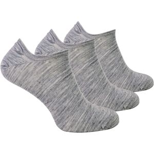 Steven - 3 Paar Heren Merino Wol Onzichtbare Sokken | Ademende Lichte Sokken - Lichtgrijs