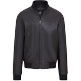 Heren - MA-1 Varsity - Bomberjack - Zwart - 100% Zacht Lamsnappa