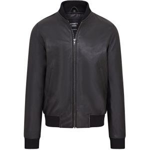 Heren - MA-1 Varsity - Bomberjack - Zwart - 100% Zacht Lamsnappa