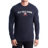 U.S. POLO ASSN. - Chic Blue Printed - T-shirt - Langemouwen - Katoen