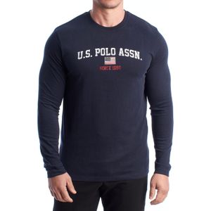 U.S. POLO ASSN. - Chic Blue Printed - T-shirt - Langemouwen - Katoen