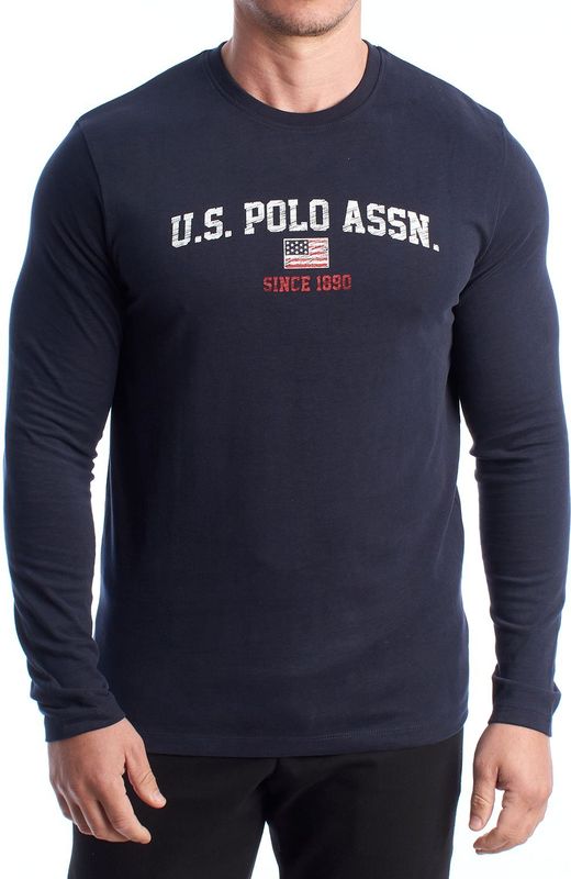 U.S. POLO ASSN. - Chic Blue Printed - T-shirt - Langemouwen - Katoen