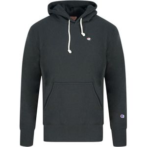 Champion omgekeerde geweven kleine klassieke zwarte hoodie met logo