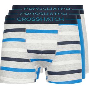 Crosshatch Heren Warbler Boxershorts (Set van 3) (Blauw/grijs/navy)