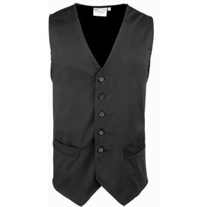 Premier Heren Gastvrijheid / Bar / Catering Waistcoat (Pakket Van 2) (Zwart) - Maat M