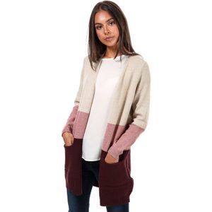 Only Queen - Damesvest - Zandkleurig - Kleurblokken