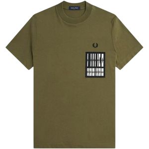 Fred Perry Soundwave Patch Logo Uniform Groen T-shirt