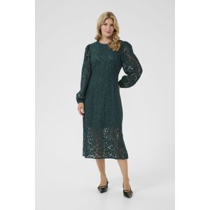 Cream - Jurk - Effen - 3/4 Lengte - Lange Mouw - Normale Pasvorm