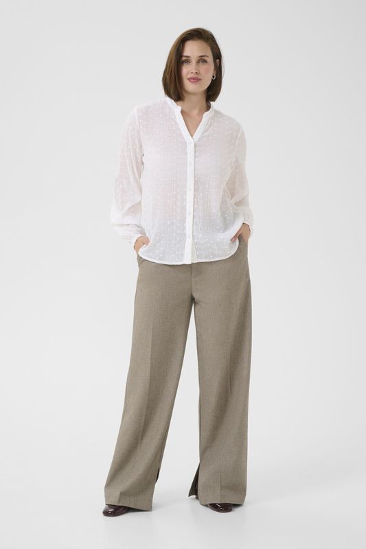 Kaffe - Eenvoudige V-hals Blouse - Wit - Dames