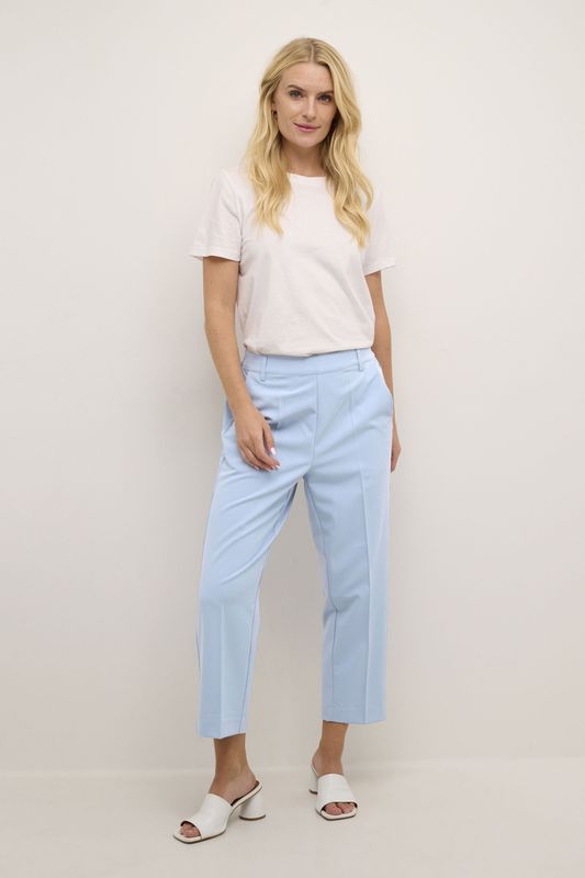Pants - Faded Denim - Casual Fit - Hoge Taille - Cropped Lengte