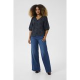 Cream, Dames, Blouses & Shirts, Blauw, Maat: XS Katoen,