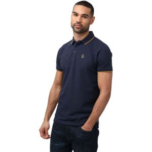 Luke 1977 Heren Ricky Gouden Detail Gestipt Poloshirt (Marine)