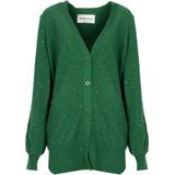 Silvian Heach - Vest - Groen - 45% Acryl 28% Wol 10% Alpaca 10% Polyester 7% Metallic Draad
