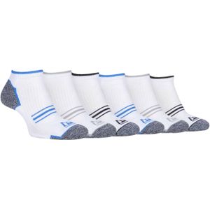 Set van 6 sportsokken met demping voor heren - SBMS040WHT