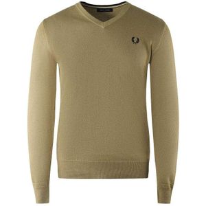 Fred Perry Heren Klassieke V-Hals Truien (Lichtbruin)