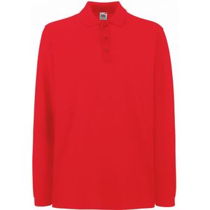 Fruit Of The Loom Heren Premium Poloshirt Met Lange Mouwen (Rood) - Maat 3XL