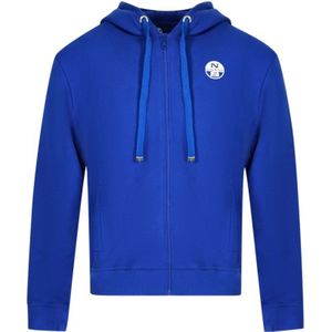Blauwe hoodie met rits en North Sails-logo