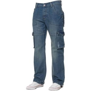 Kruze | Cargo-combat-jeans Voor Heren - Blauw - Maat 30/30