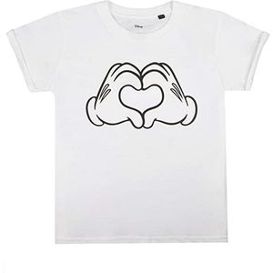 Disney Meisjes Love Hands Mickey Mouse T-shirt (Wit)