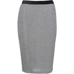 Conquista - Kokerrok - Zilver - Met Zwarte Tailleband - Knielengte
