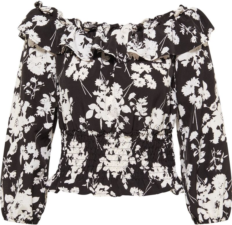 faina Blouse  zwart / wit