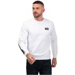 Men's Emporio Armani EA7 Small Logo Crew Neck Sweatshirt in White