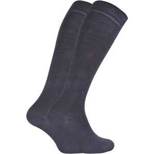 Set van 2 kniehoge bamboesokken met patroon voor dames - Grijs