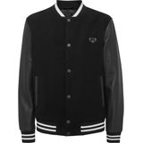 Philipp Plein - Bomber Skull - Jas - Zwart - Wolmix en Lamsleer